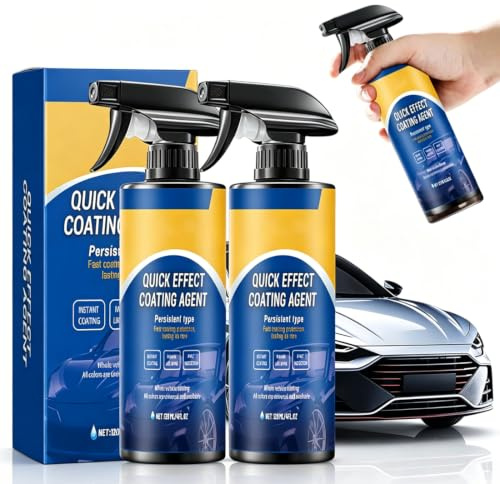 3 Stück Quick Effect Coating Agent, Profi Schnellwirkungs-Beschichtungsmittel Auto Set, Auto-Beschichtungsspray,3 in 1 Hochschutz-Lackversiegelung & Kratzer Entferner,für sichtbaren Glanz & Autopflege
