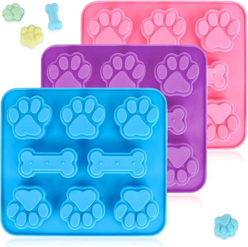 Backmatte Hundekekse, Paw and Bone Hundekekse Backform, Backmatte Hundekekse für Schokolade, Eiswürfel, Süßigkeiten, Gelee, Hund Behandelt, Hundepfote und Knochenform (3)
