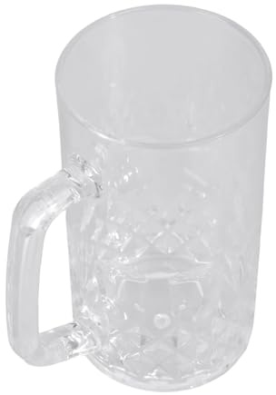 Chope à bière de style allemand avec poignée en acrylique, idéale pour un festival, un anniversaire, Noël, une collection de barwares, pour homme