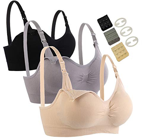 Seitop Lot de 3 soutiens-gorge d'allaitement pour femme, soutien-gorge d'allaitement sans couture