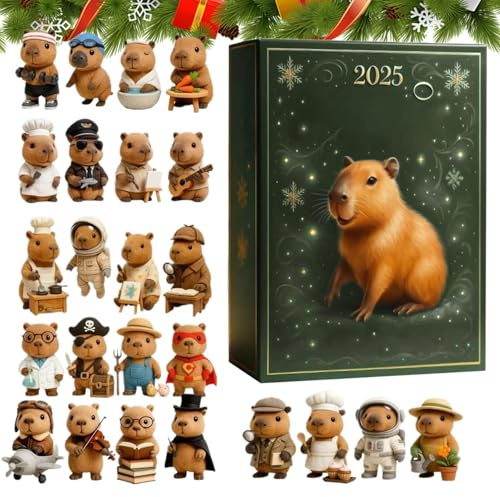 Capybara Countdown Calendar 2025, 24 Days Christmas Countdown Capybara, Ornament Countdowns Calendars With 2D Acrylic Cute Capybaras Hanging Pendant Christmas Tree Decorations For Home Wall Window