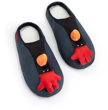 Vanilla Underground Wallace & Gromit Hausschuhe von Feathers McGraw Schwarz, Rot, Orange | 3D-Details | Hausschuhe mit Cartoon-Motiven Merchandise