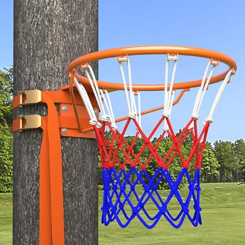 Onxyrbyte Indoor & Outdoor Basketballkorb mit Brett,Basketball Korb im Zimmer Wandmontage,Basketballkorb zur Wandmontage ohne Bohren,Stabiler Stand,Wetterfest,für Garten & Hof