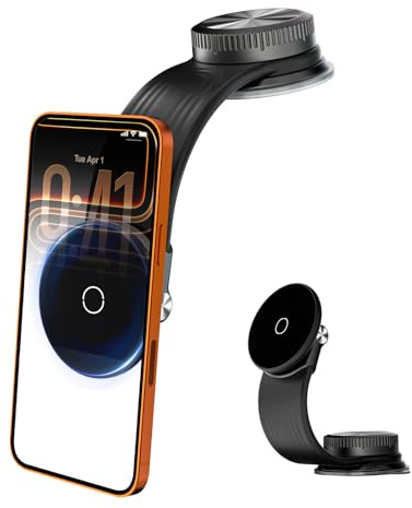 CloudValley Soporte móvil magnético flexible para coche, Rotación ajustable de 360°, diseño de doble adsorción, Soporte Móvil Coche para MagSafe con iPhone 12-17
