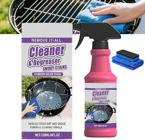 Fast-Acting Heavy-Duty Grill Degreaser Spray, 2026 New Oven Cleaner, BBQ Grill Cleaner for Outdoor Grills, Safe Heavy Duty Cleaner for Burnt Food & Grease(120ml)