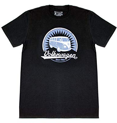 BRISA VW Collection - Volkswagen T-Shirt Unisex-Kurzarm & Rundkragen mit T1 Bulli Bus Motiv aus Baumwolle ohne Seitennähte (S-XXL)