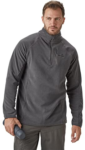 Peter Storm Men’s Grid Half-Zip Fleece with High Neck & Zipped Chest Pocket, Warm, Soft & Comfortable Midlayer Pullover, Ideal for Walking, Hiking & Outdoor Recreation