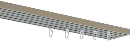 indeko FLÄCHENVORHANGSCHIENE, Innenlaufschiene auf Maß, 5-Lauf, silber, Komplettset mit Zubehör