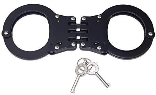 Yoghourds Double Lock Handcuffs, Adjustable Heavy Duty Steel Wrist Cuffs with 2 Keys & Handcuffs Holster in Police Edition Professional Grade