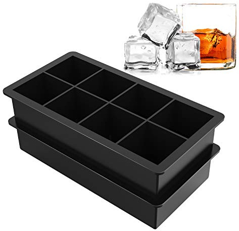 Ice Cube Trays Silicone Large Square Ice Cube Molds for Whiskey and Cocktails