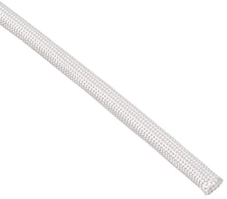 sourcing map Gaine Isolation Tresse 33Pied-6mm Haute Température Fibre Verre Manchon Blanc