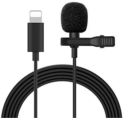 Mcoplus 1.5m Mini Mikrofon Phone Kondensator Lavalier Omnidirectional für Phone 11/11 Pro/11 Pro Max, Phone X/XS/XR, 8/8 Plus, 7/7 Plus, geeignet für YouTube, Facebook, Vlog