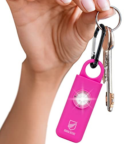 Original Defense® Siren Self-Defense Alarm (Magenta) - 130 dB Keychain Alarm with LED Strobe Light for Women, Children, and Elderly - Police Recommended