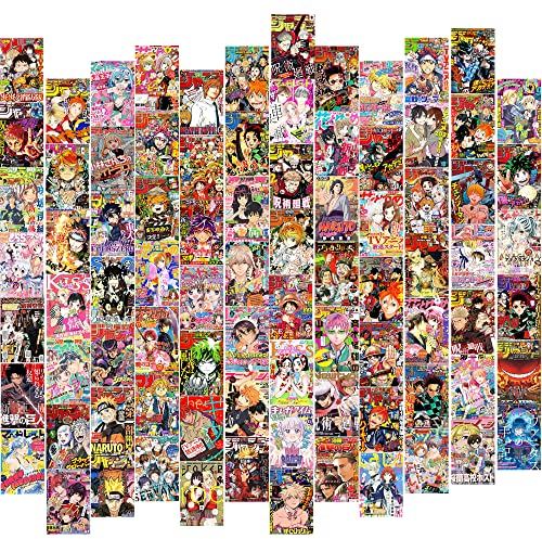 Anime Posters for Anime Room Decor, Anime Merch, Kawaii Wand Deko, 84 Stück Manga Wandcollage-Kit, Anime Deko Schlafzimmer Wandbilder, Wand Panel Manga Posters, Anime Figuren Zimmer Deko Aesthetic