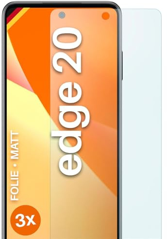 moex FlexProtect matte Schutzfolie für Motorola Edge 20 Displayschutz Folie matt gegen Reflexionen, Anti Reflex Handyfolie mit Sonnenschutz, Kompatibel mit jeder Handyhülle, 3 Stück
