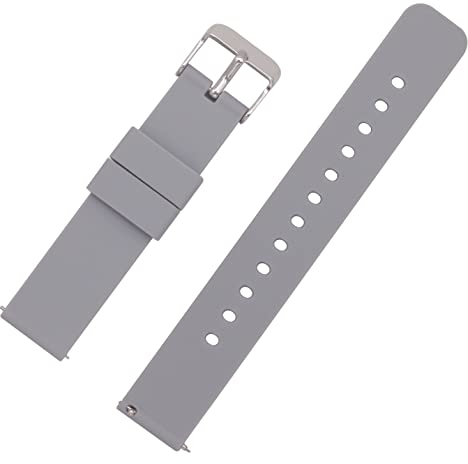 ONKUO Uhrenarmbänder Smartwatch Armbänder Ersatzarmband für Herrenuhr Damenuhr, Quick Release Wechselarmband, Silikon Uhrband Bracelet Watch Strap 22mm 20mm 18mm (20mm, Grau)