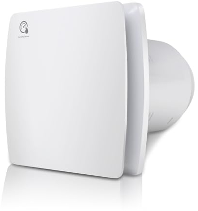 Jopassy Badlüfter 150mm mit Feuchtigkeitssensor Abluftventilator einstellbarer, mit Timing Wandventilator für Bad Küche Keller Vorratsraum WC Badezimmer