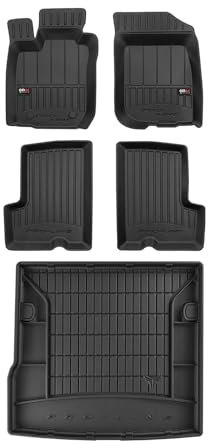 OMAC Fußmatten & Kofferraumwanne Set kompatibel mit Dacia Duster 2010-2018 Gummi Schwarz 5X