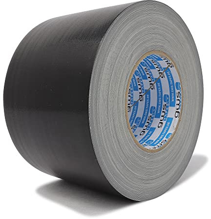gws Premium Gewebeband, Panzertape mit exzellenter Klebkraft, UV-beständig, wasserfestes Packatape, 80 Mesh-Gewebe, Gewebeklebeband zur vielseitigen Anwendung (1, schwarz, 50 m x 100 mm)