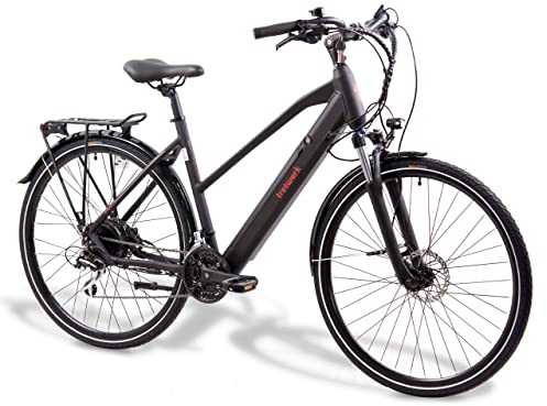 TRETWERK 28 Zoll E-Bike Seville 5.0 schwarz- Trekkingbike Damenfahrrad mit 24 Gang Kettenschaltung - Elektrofahrrad mit Heckmotor 250W, 36V