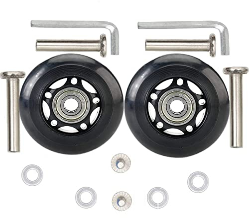 Kofferrollen Ersatzrollen Gummi Rollen Räder 1Paar 84 * 24 * 8mm Mute Gepäck Koffer Ersatz Wheels für Samsonite Trolley Hartschalenkoffer Rollen,mit Metall Achsen Ersatzteile