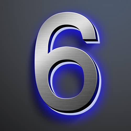 Backlit LED House Numbers Plaques 8, Stainless Steel Illuminated House Address Number Signs, Light Up Door Number Plaques For Wall Modern,3