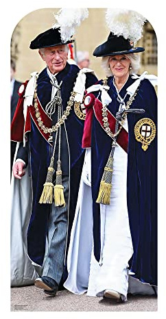 Star Cutouts SC4270 King Charles III & Queen Camilla Coronation Stand-In Lifesize Cardboard Cutout – Royal Celebration Party Decoration & Photo Prop