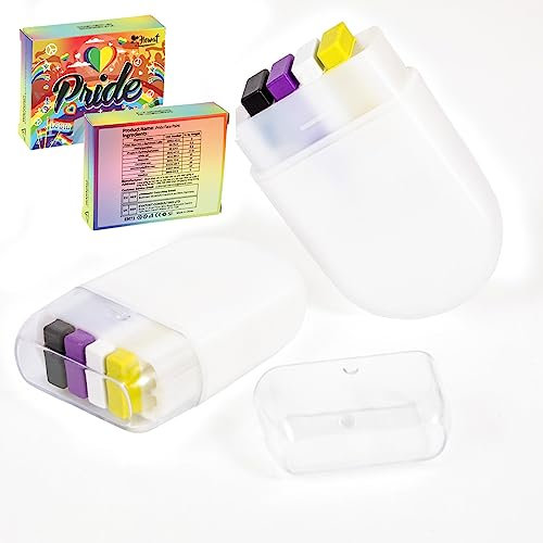 HOWAF 2 Non Binary Pride Flag Fan Brush Face Paint, Non Binary Flag Face Paint Pride Flag Face Paint Crayons Colors Face & Body Paints Nonbinary Face Paint LGBT Gay Pride Accessories LGBTQ Accessories