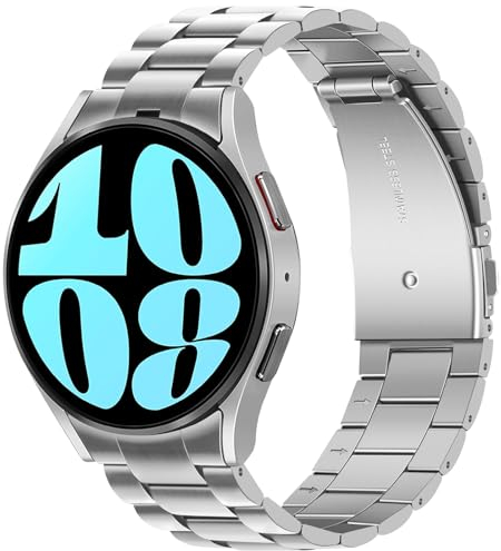 Anlinser Kompatibel mit Samsung Galaxy Watch 7/6/5/4/FE Armband 44mm 40mm 6 Classic Armband 43mm 47mm, Kein Gap Metal -Ersatzarmband Kompatibel mit Galaxy Watch 5 Pro/4 Classic, 20MM, Silber