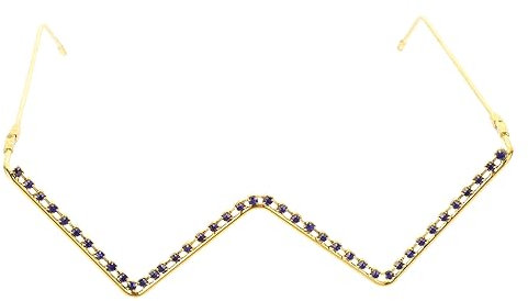 minkissy Plastik Brillen Abgefahrene Sonnenbrille Und Sonnenbrille Brillengestell Für Party Strass Deko Brillen Punk-halbrahmenbrille Strassbrille Ohne Glas Strasssteine Keine Linsen Säule