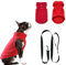 Hundemantel Mit Geschirr für Kleine Hunde - Hundepullover, Chihuahua Kleidung, Wintermantel für Innen und Außeneinsatz (Rot, L)