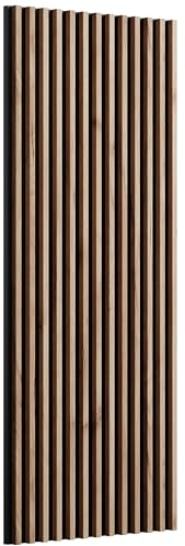 Planetmöbel Panel de pared para muebles de pasillo, color dorado, roble y antracita, 120 x 50 x 3,2 cm