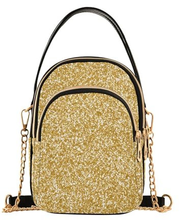 Basketball Sport Bälle Stilvolle Crossbody Taschen für Frauen Handy Geldbörse Crossbody, Gold / Glitzer