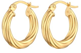 Elli Ohrringe Damen Creolen Gedreht Design in 925 Sterling Silber