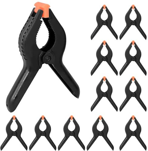 12 PCS Plastic Spring Clamps, 6 Inch Extra Strength Work Clips Heavy Duty Plastic Photography Background Muslin Clamps for Photo Studio Woodwork Artwork Spring Clip Quick Clamp
