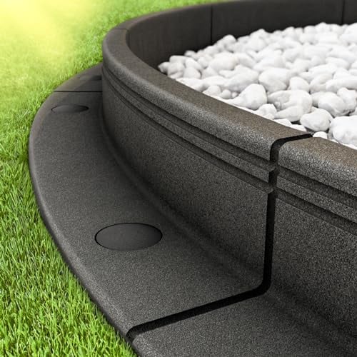 ZauberKante® - Flexible Rasenkante aus hochwertigem Gummi | Perfekte Beetumrandung, Beeteinfassung & Mähkante | biegsam für einfache Anpassung (2Stk. (2,4m))