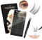 NAGARAKU Ciglia Autoadesive con Pinzette Set 48 Cluster DIY Ciglia Finte Senza Colla Rimozione Lash Premere Riutilizzabili Pre-Incollate Volume Morbido Aspetto Naturale Gatto Elfo (0,07mm C 11-13mm)