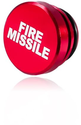 Car Cigarette Lighter Cover, Aluminum Dustproof Fire Missile Button, Universal Cigarette Socket Cover Fits Most Automotive Vehicles Boats with Standard 12 Volt Power Source (Red Fire Missile)