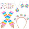 HOWAF Lollipop Kostüm, Lollipop Haarreif Haarschmuck, Fingerlose Handschuhe, Lollipop Ohrringe, Halskette, Tattoos für Bonbon Kostüm, Candy Kostüm, Halloween Kostüm, Fasching Kostüm, Karneval Kostüm
