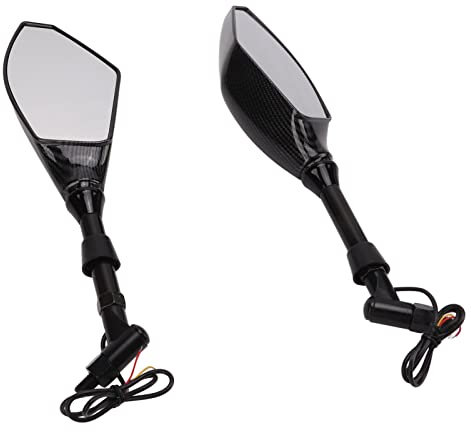 Motorrad-Spiegel, Rückspiegel mit LED-Blinker, Universeller Motorrad-Blinker Links und Rechts, Ersatz für Powersport-Seitenspiegel, Signal. Der Rückspiegel und LED-Blinker