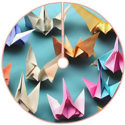 Origami carta gru stampa natale festa festa decorazioni casa ornamenti natale inverno vacanza festa albero mat