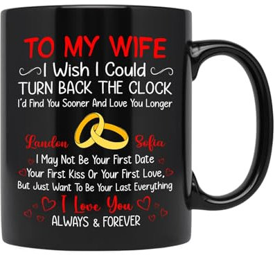 to My Wife I Love You Travel Mug Ceramic Tea Cup Durable Drinking Cup Novelty Gift for Christmas Mom Sister 330Ml