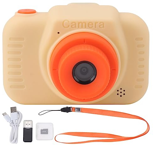 Digitalkamera mit 32G -Karte High Definition Dual Objektiv 1080p 8X Zoom USB wiederaufladbar für Mädchen kreatives und lustiges Fotoerlebnis (Beige)