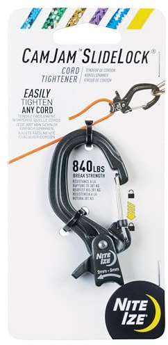 Nite IZE CamJam SlideLock Kabelspanner, klein, Schwarz