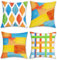 Bonhause 4er Set Kissenbezüge Boho Abstrakt 45 x 45 cm Bunt Modern Boho Samt Soft Dekorative Kissenhülle Zierkissenbezüge für Sofa Schlafzimmer Wohnzimmer Zuhause Dekoration