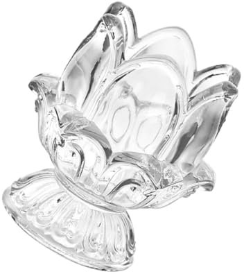 Amosfun Lotus-lampenhalter Kerzen Teelichter Lotus-geburtstagskerze Dekorativ Gold Kernstück Schmilzt Mittelstücke Schmelzer Duftend Spitzkerze Teelichthalter Inhaber Transparent Glas
