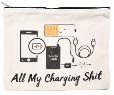 Funny Charging Cables Organiser Bag for Travel Backpack All My Charging Stuff Bag Gifts for Women Men Charging Accessory Organiser Pouch for Best Friends Birthday Gifts for Sister Brother