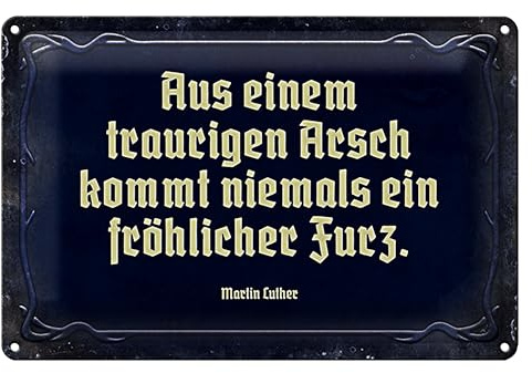 Dekoratives Blechschild mit Zitat von Martin Luther | Vintage-Stil für Zuhause und Büro | 18 cm x 12 cm