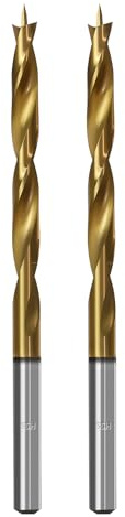 TIBOO DAY Brad Point Wood Drill Bits 3mm (1/8) Brad Point Drill, 2 Pcs | High Speed Steel, Double Flutes Design Metric Brad Point Drill Bits for Woodworking Soft & Hard Woods MDF Acrylic