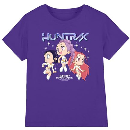 Kpop Demon Hunters Unisex Kids Kpop Demon Hunters - Huntrix Chibi Group Kids T Shirt T-Shirt